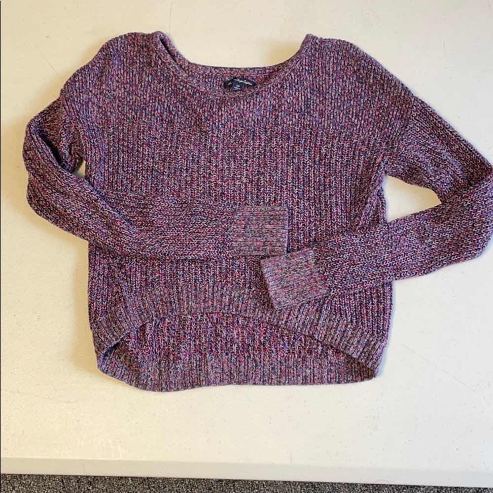 American Eagle Hi/lLow Cropped Cotton Sweater (S)